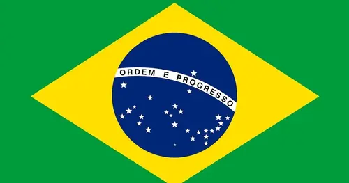 Bandeira do Brasil tremulando, símbolo da República Federativa do Brasil